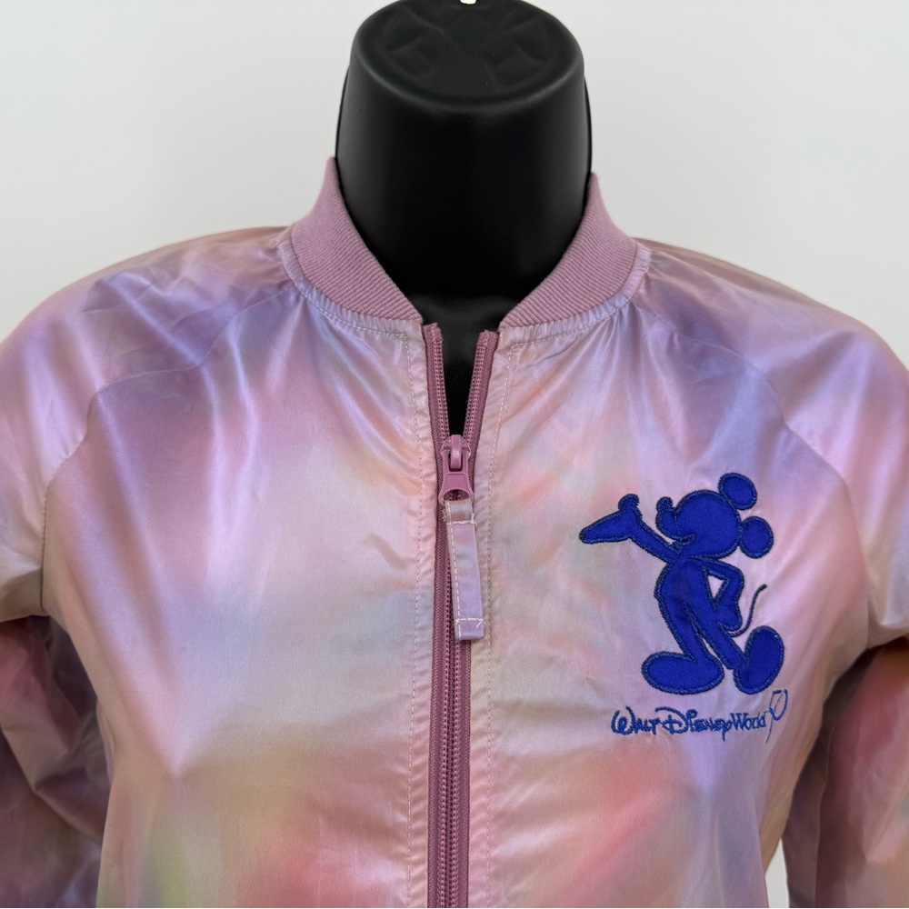 Walt Disney World 50th Anniversary Iridescent Mickey Bomber Jacket Kids Medium M - Picture 2 of 8